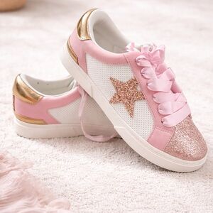 Pink and Gold Kids Sneakers